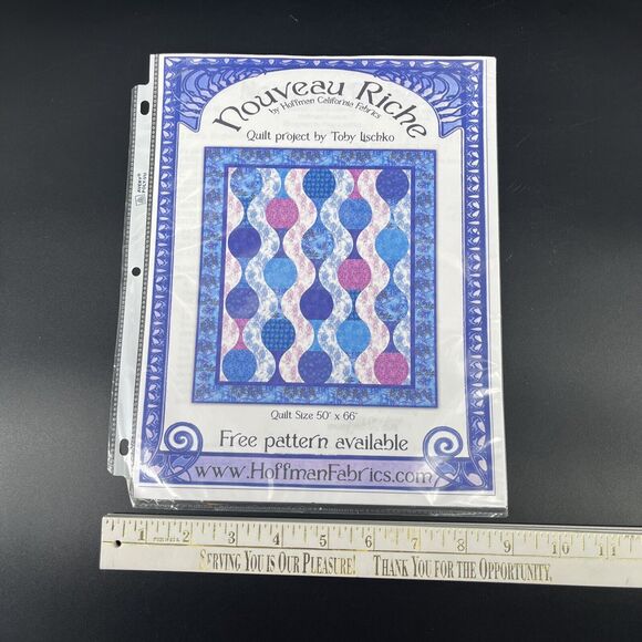 Nouveau Riche Quilt Pattern By Hoffman California Fabrics 50"x66" Tony Lischko - Picture 5 of 6